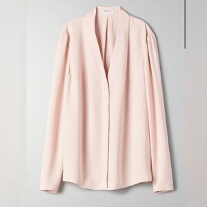 Babaton Pink Akira Power Blouse in size Medium